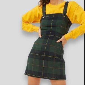 4 for $20 SALE! Forever 21 Grommet Plaid Mini Dress, Blue/Green Plaid, Size M